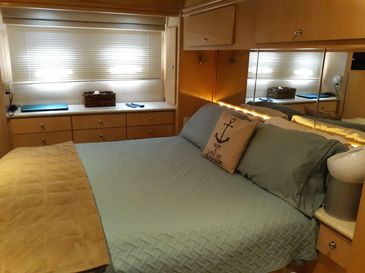 Aft Cabin Master Stateroom. Walk around Queen Plus bed. 