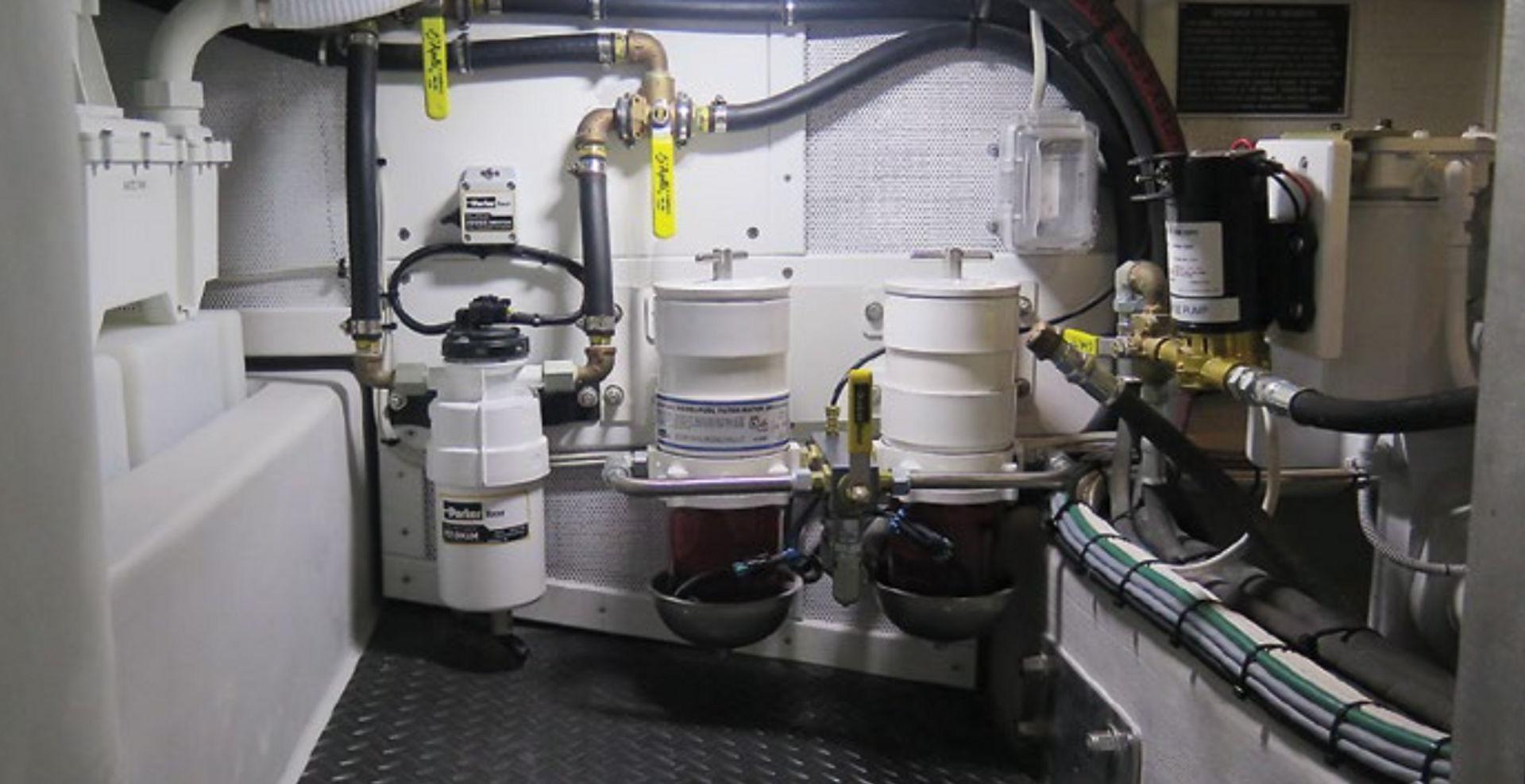 Generous utility space around the main engine installation provides easy access and encourages frequent maintenance 