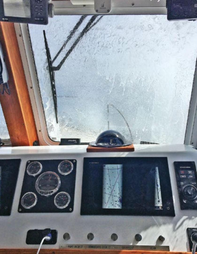 Reliable pantograph wipers are essential operating equipment on such a vessel, necessary even on clear days when seas are up and spray is flying.